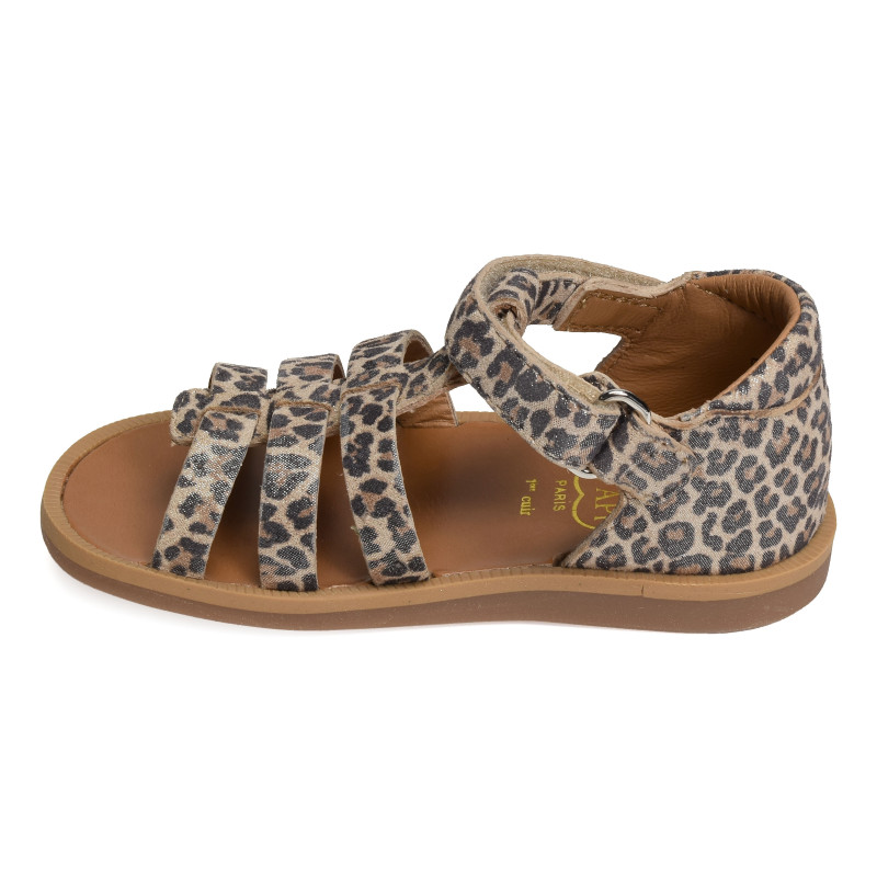 POPPY STRAP Léopard, Sandales plates & Nu-Pieds Pom d'Api