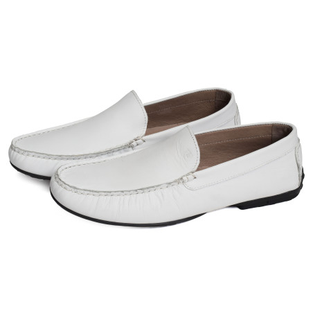 SA175 Blanc, Mocassins Pierre Cardin