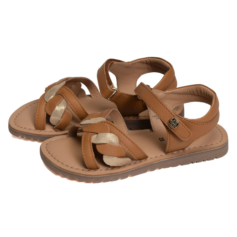 BETTY Camel Or, Sandales plates & Nu-Pieds Kickers