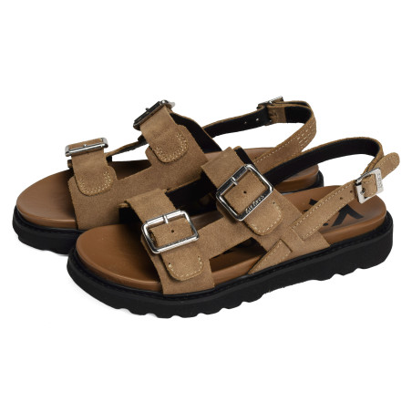 NEOSUMMER Marron Clair, Sandales plates Kickers