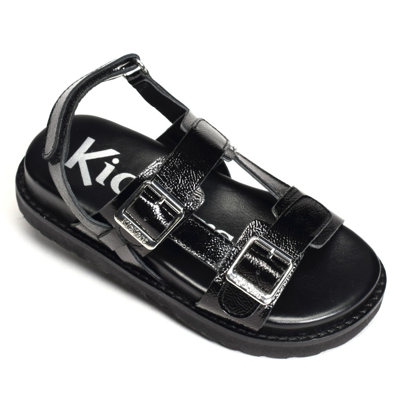 NEOSUMMER KID Noir, Sandales plates Kickers