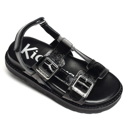 NEOSUMMER KID Noir, Sandales plates Kickers