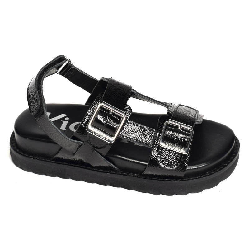 NEOSUMMER KID Noir, Sandales plates Kickers