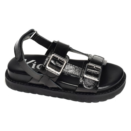 NEOSUMMER KID Noir, Sandales plates Kickers
