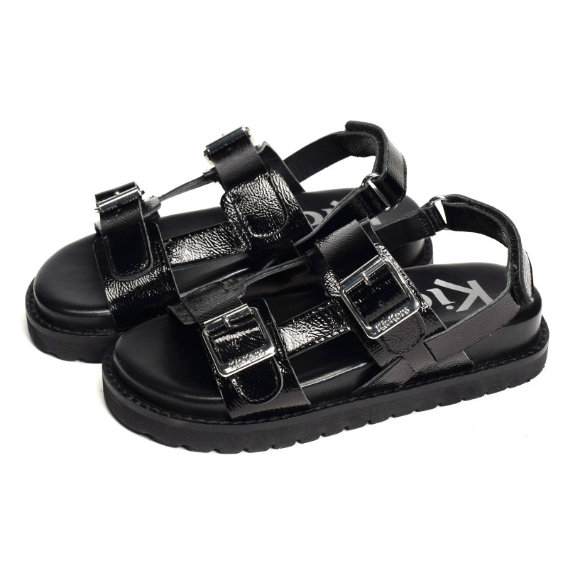 NEOSUMMER KID Noir, Sandales plates Kickers