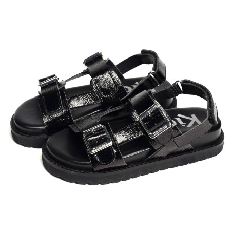 NEOSUMMER KID Noir, Sandales plates Kickers