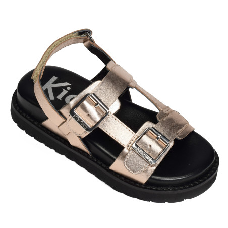 NEOSUMMER KID Or Rose, Sandales plates Kickers