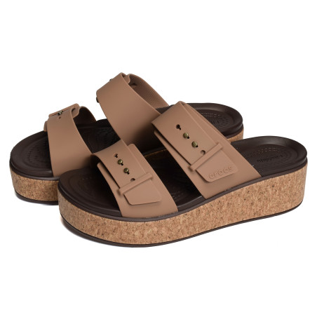 BROOKLYN CORK BUCKLE Chocolat, Mules Crocs