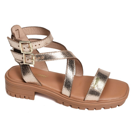 HURSULA Or, Nu-Pieds à talon Les Tropéziennes