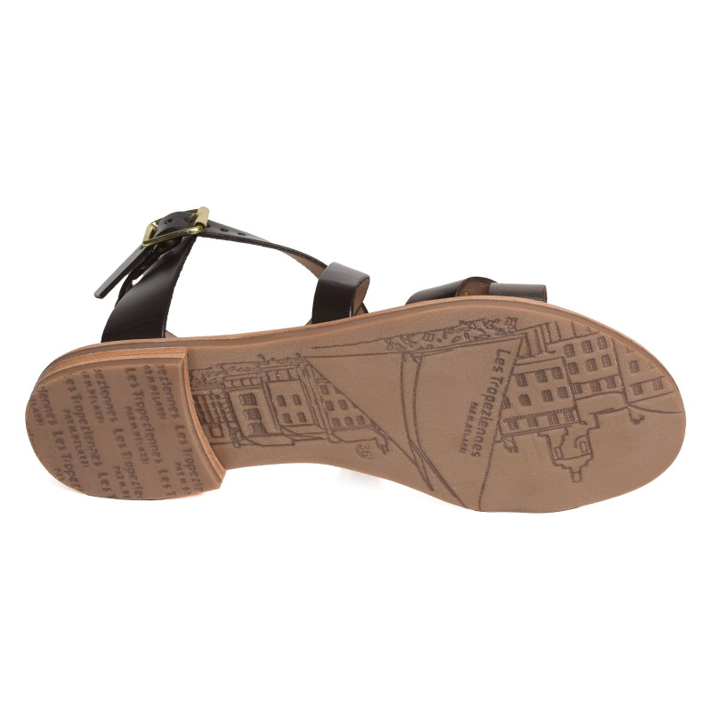 HIXY Chocolat, Sandales plates Les Tropéziennes
