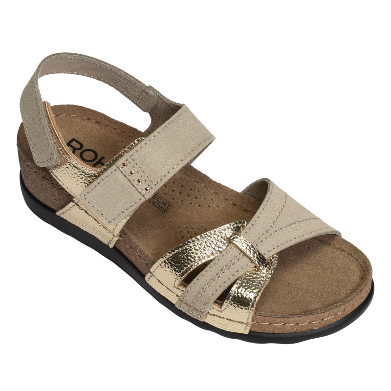 5436 Beige Platine, Sandales compensées Rohde
