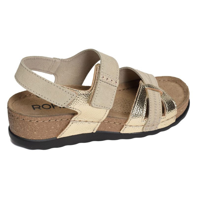 5436 Beige Platine, Sandales compensées Rohde