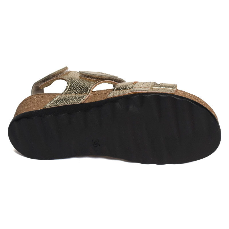 5436 Beige Platine, Sandales compensées Rohde