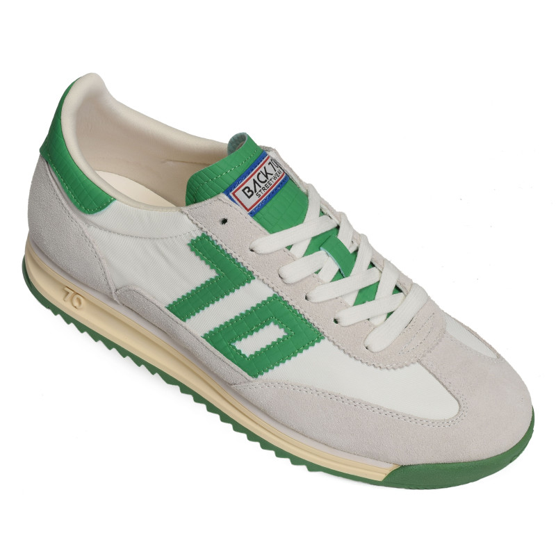 BARKLEY JOGGER MEN Blanc Vert, Baskets running Back 70