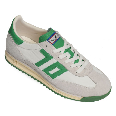 BARKLEY JOGGER MEN Blanc Vert, Baskets running Back 70