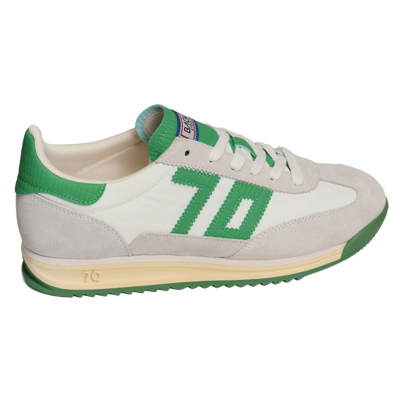 BARKLEY JOGGER MEN Blanc Vert, Baskets running Back 70