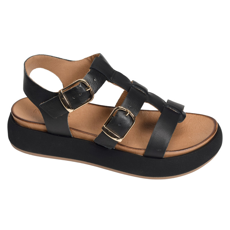 A96046 Noir, Nu-Pieds à plateforme Inuovo