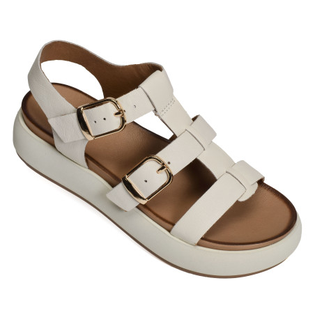 A96046 Blanc, Nu-Pieds à plateforme Inuovo
