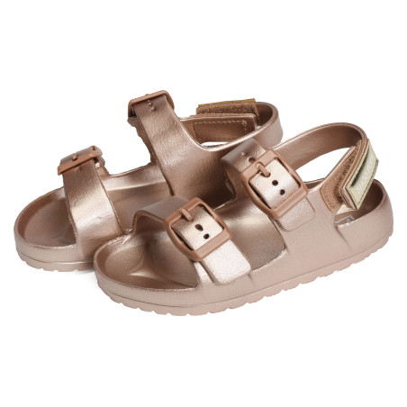 SURFY BUCKLES GIRL Rose Or, Sandalettes Shoopom