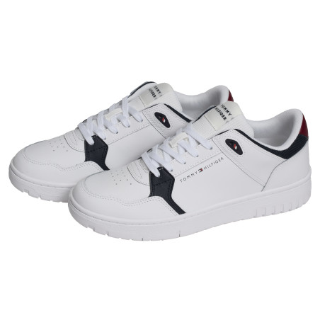 TH BASKET CORE LITE LTH MIX 5518 Blanc, Sneakers basses Tommy Hilfiger