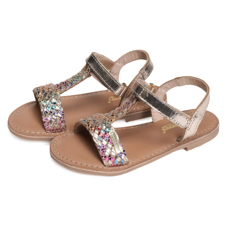 BAMBA Or Multicolore, Sandales plates & Nu-Pieds Les Tropéziennes