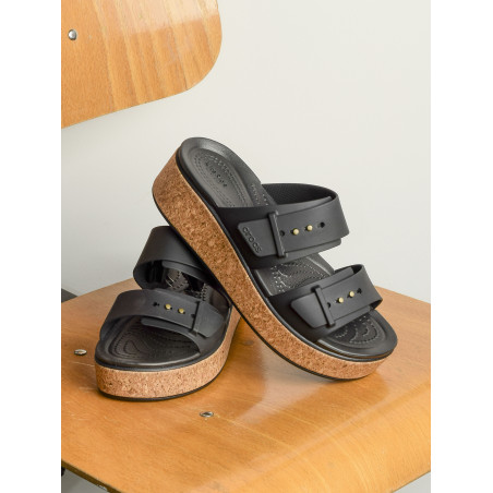 BROOKLYN CORK BUCKLE Noir, Mules Crocs