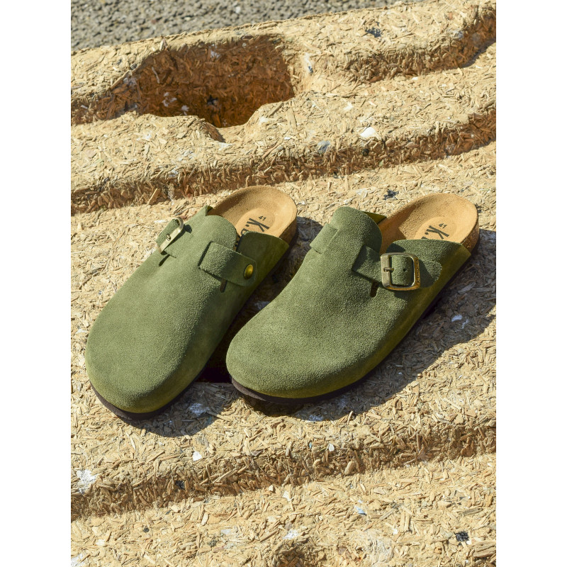 PINATEL Kaki, Mules K.Daques