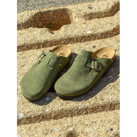 PINATEL Kaki, Mules K.Daques