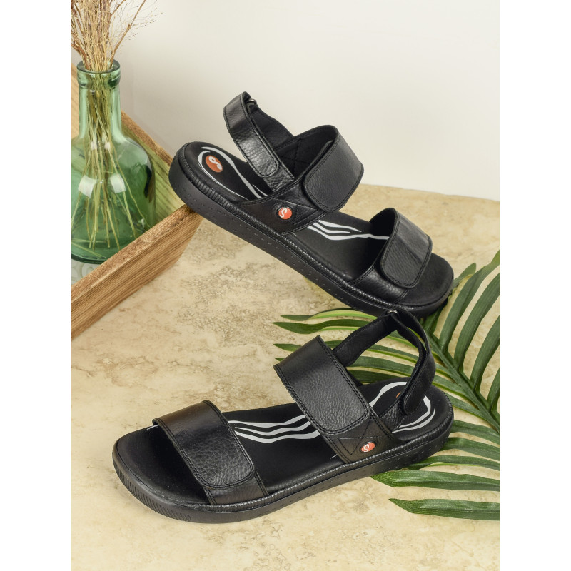 INDU Noir, Sandales plates Softinos
