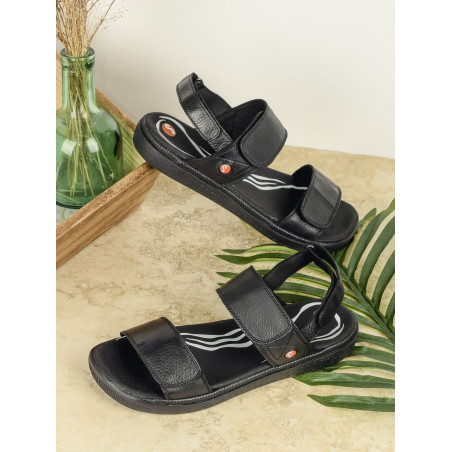 INDU Noir, Sandales plates Softinos