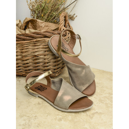 5001 Gris Or, Sandales plates Bueno
