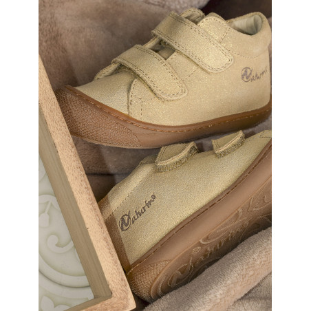 COCOON GIRL VELCRO VELOURS Or, Chaussures à Scratch Naturino