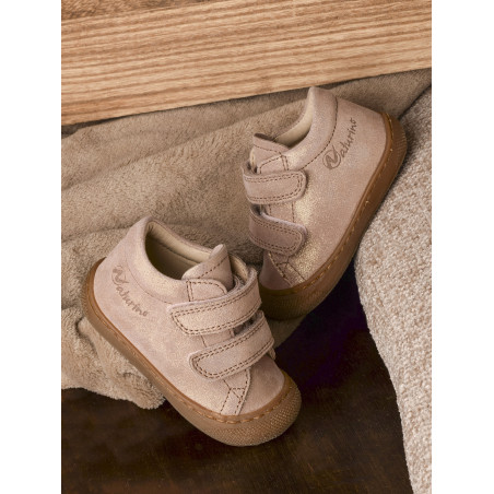 COCOON GIRL VELCRO VELOURS Rose, Chaussures à Scratch Naturino