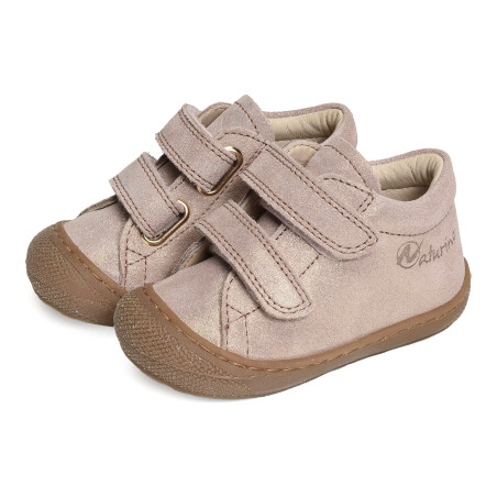 COCOON GIRL VELCRO VELOURS Rose, Chaussures à Scratch Naturino