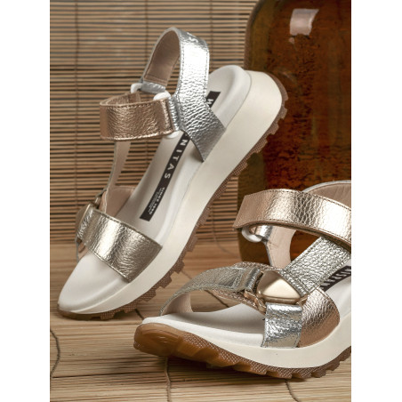 BOLEROMET 253896 Argent Rose, Sandales compensées Hispanitas