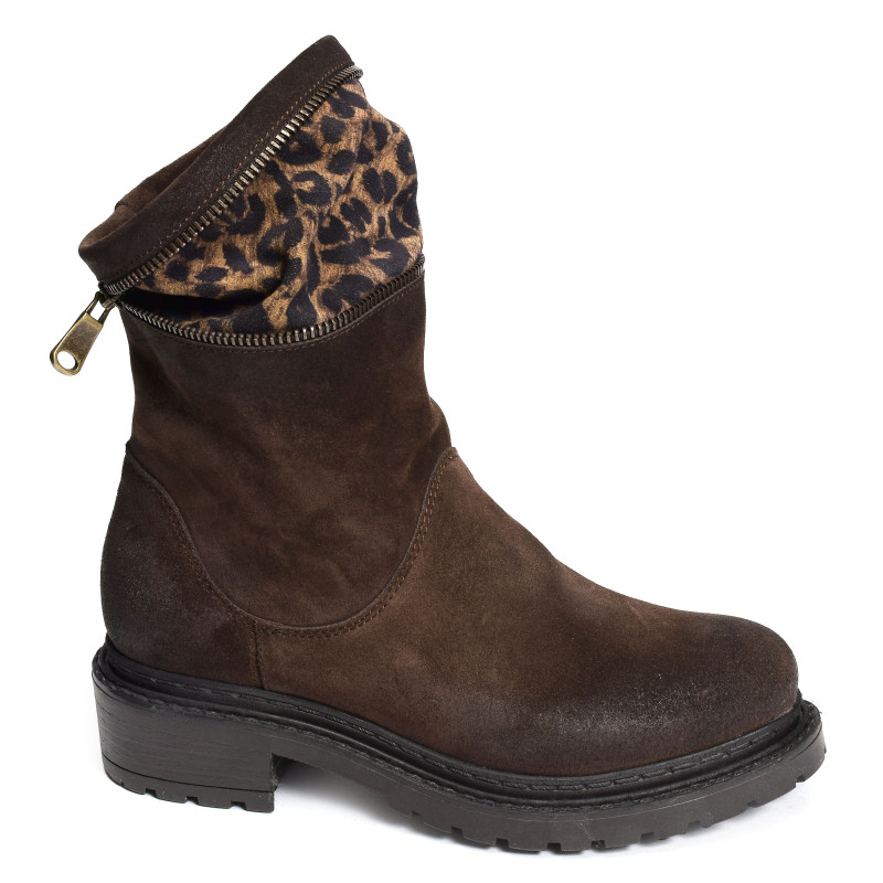 MA2206 Marron Léopard, Boots Metisse