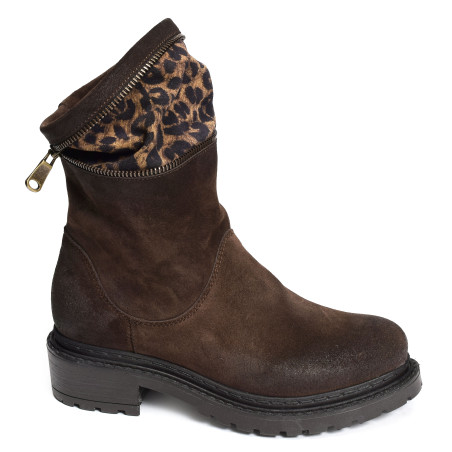 MA2206 Marron Léopard, Boots Metisse