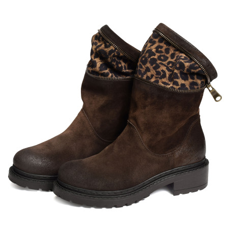 MA2206 Marron Léopard, Boots Metisse