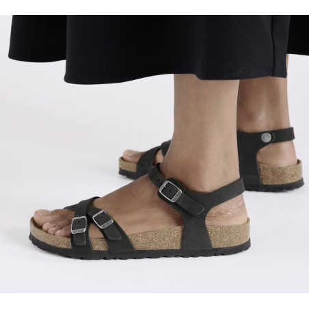 KUMBA SFB Noir, Sandales plates Birkenstock
