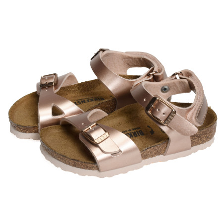 RIO AS Rose Or, Sandales plates & Nu-Pieds Birkenstock