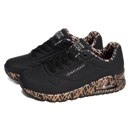 UNO LOVING LOVE Noir Or, Sneakers basses Skechers