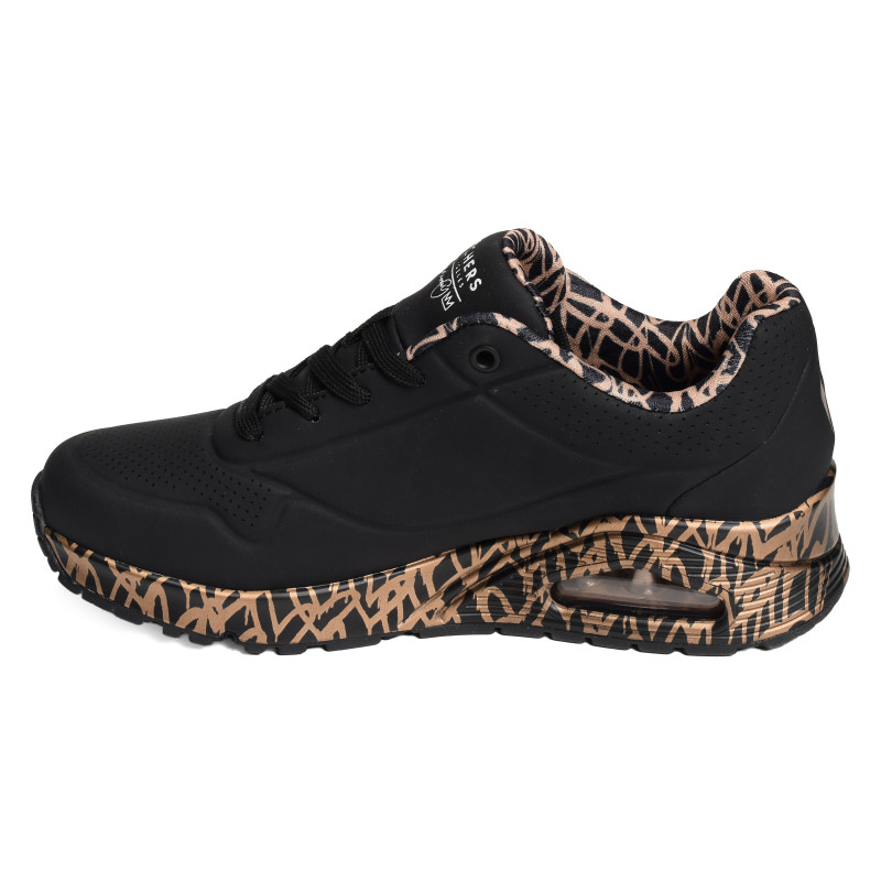 UNO LOVING LOVE Noir Or, Sneakers basses Skechers