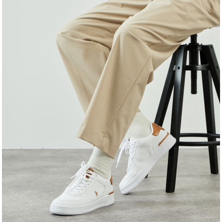 MASTERS COURT Blanc Camel, Sneakers basses Polo Ralph Lauren