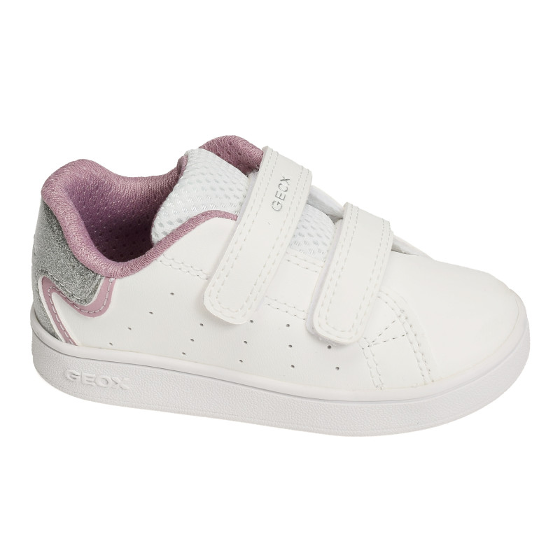 B ECLYPER GIRL A Blanc Argent, Sneakers basses Geox