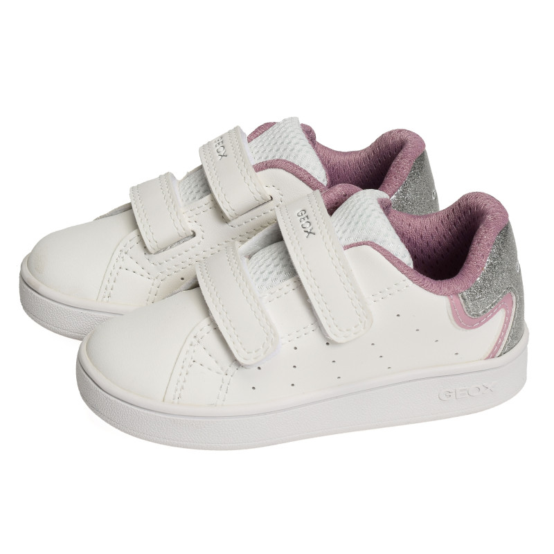 B ECLYPER GIRL A Blanc Argent, Sneakers basses Geox