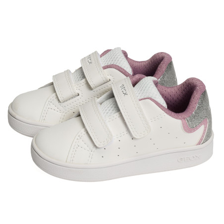 B ECLYPER GIRL A Blanc Argent, Sneakers basses Geox