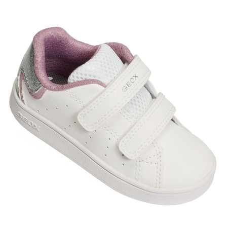 B ECLYPER GIRL A Blanc Argent, Sneakers basses Geox