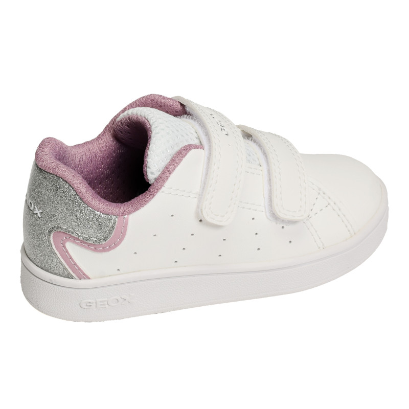 B ECLYPER GIRL A Blanc Argent, Sneakers basses Geox