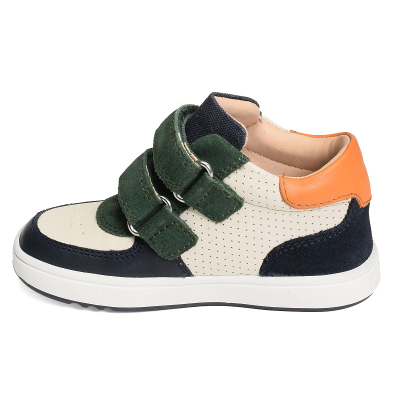 B BIGLIA BA Blanc Vert, Chaussures à Scratch Geox