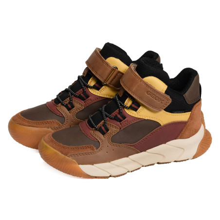 J FLEXYPER PRO BOY B Marron Jaune, Baskets montantes Geox